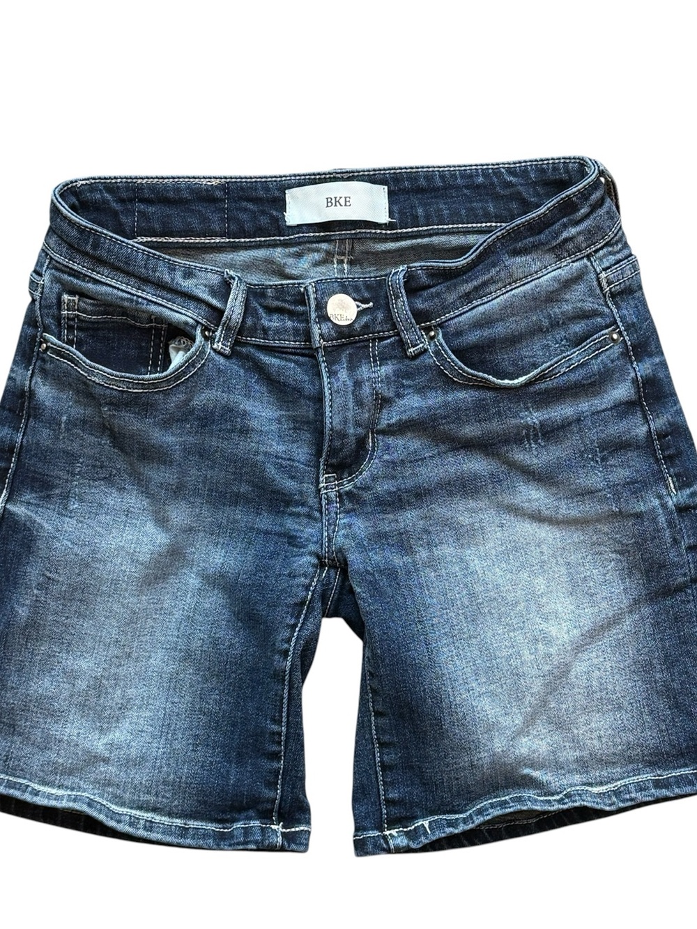 BKE Stella Denim Jean Shorts - Medium Blue Wash SZ 23. 7” inseam